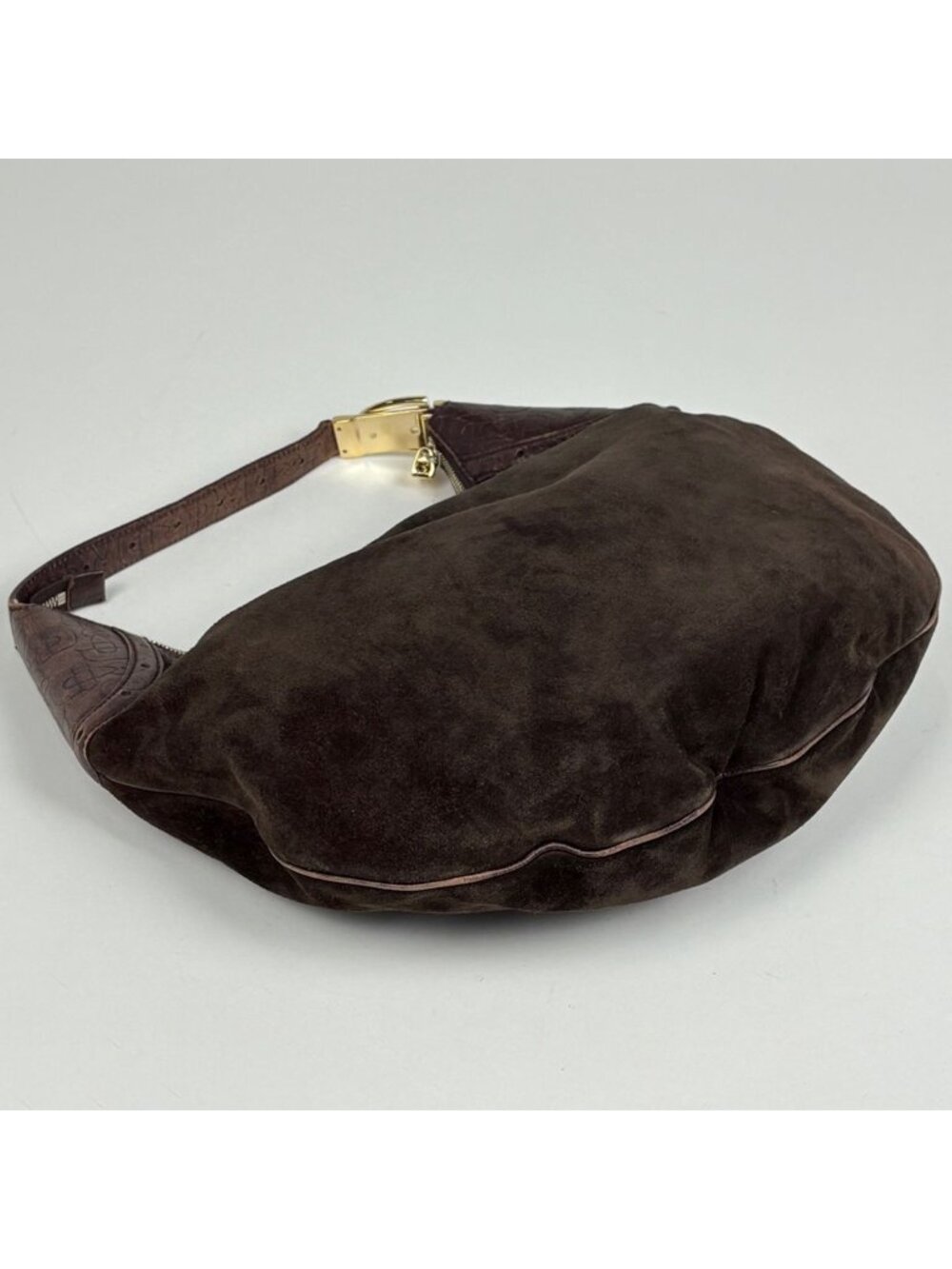 Gucci Horsebit Shoulder Bag Suede Brown - Picture 2 of 8